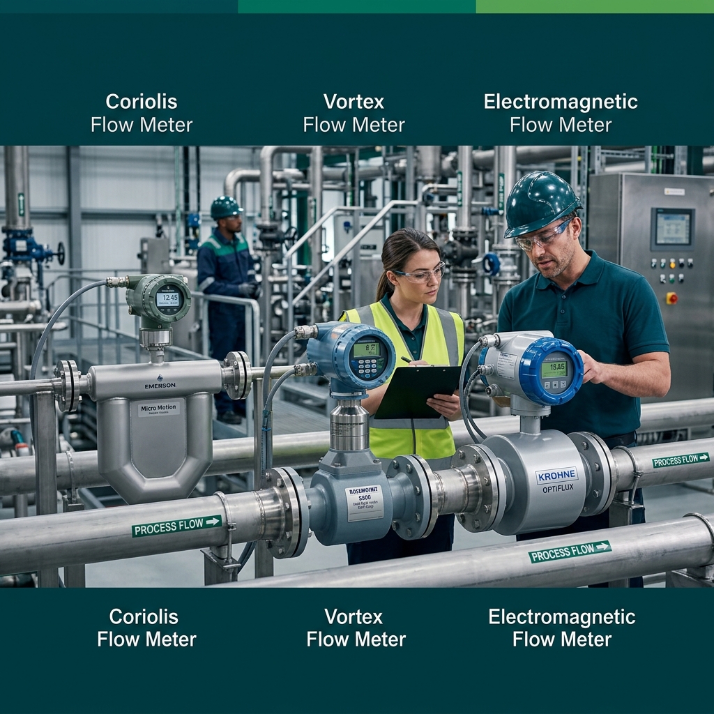 Flow Meter Selection — Coriolis vs Vortex vs Electromagnetic